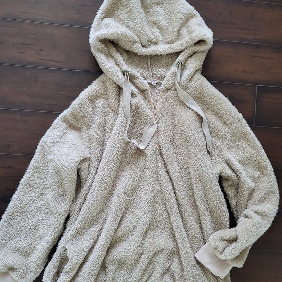 Tops Oversized Teddy Bear Quarter Zip Hoodie Cozy Poshmark